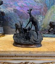 AFTER MOIGNIEZ: A BRONZE MODEL OF TWO CHAMOIS