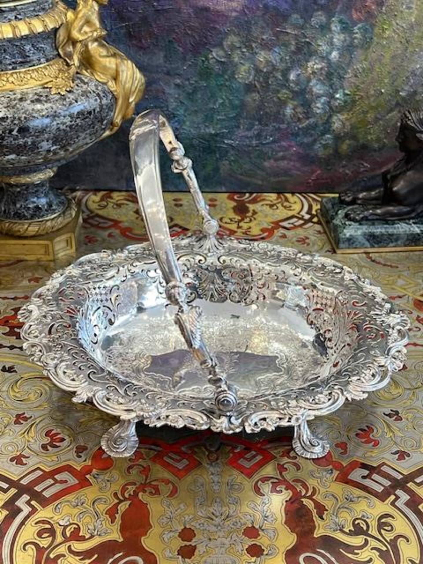 A MAGNIFICENT MID 18TH CENTURY STERLING SILVER GEORGIAN CAKE BASKET, LONDON, 1745 - Image 21 of 24