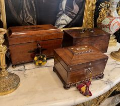 THREE FINE 18TH AND 19TH CENTURY TEA CADDIES