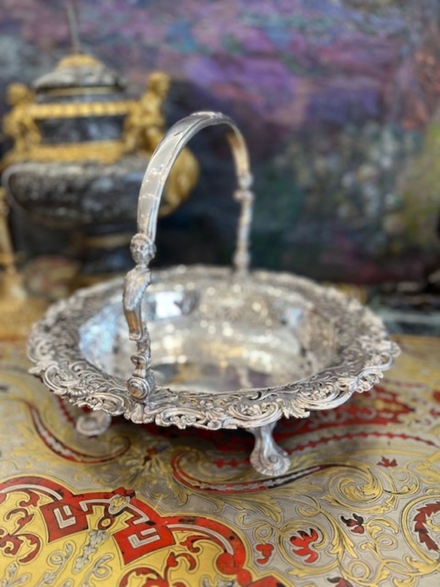 A MAGNIFICENT MID 18TH CENTURY STERLING SILVER GEORGIAN CAKE BASKET, LONDON, 1745 - Image 12 of 24