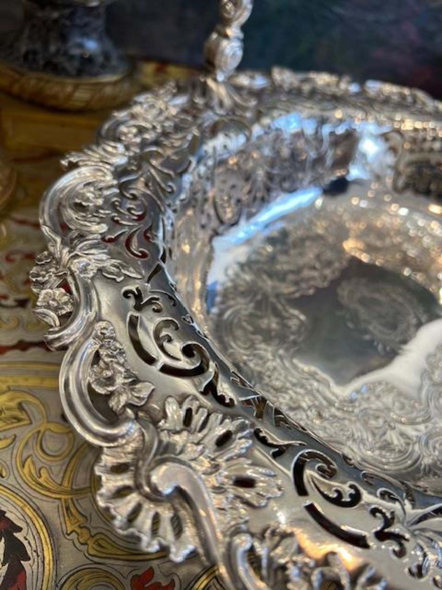 A MAGNIFICENT MID 18TH CENTURY STERLING SILVER GEORGIAN CAKE BASKET, LONDON, 1745 - Image 15 of 24
