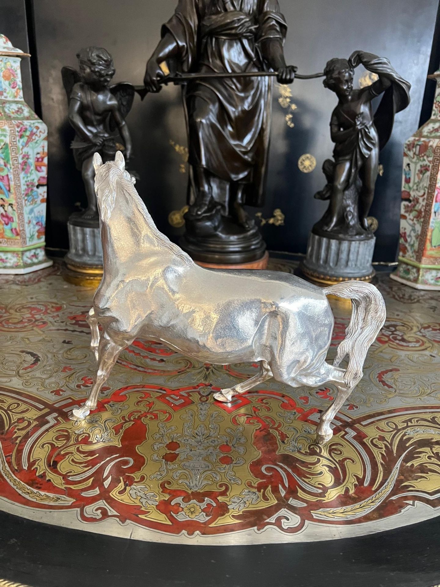 A STERLING SILVER MODEL OF A HORSE, AFTER PIERRE-JULES MENE, LONDON, 1979 - Image 6 of 6