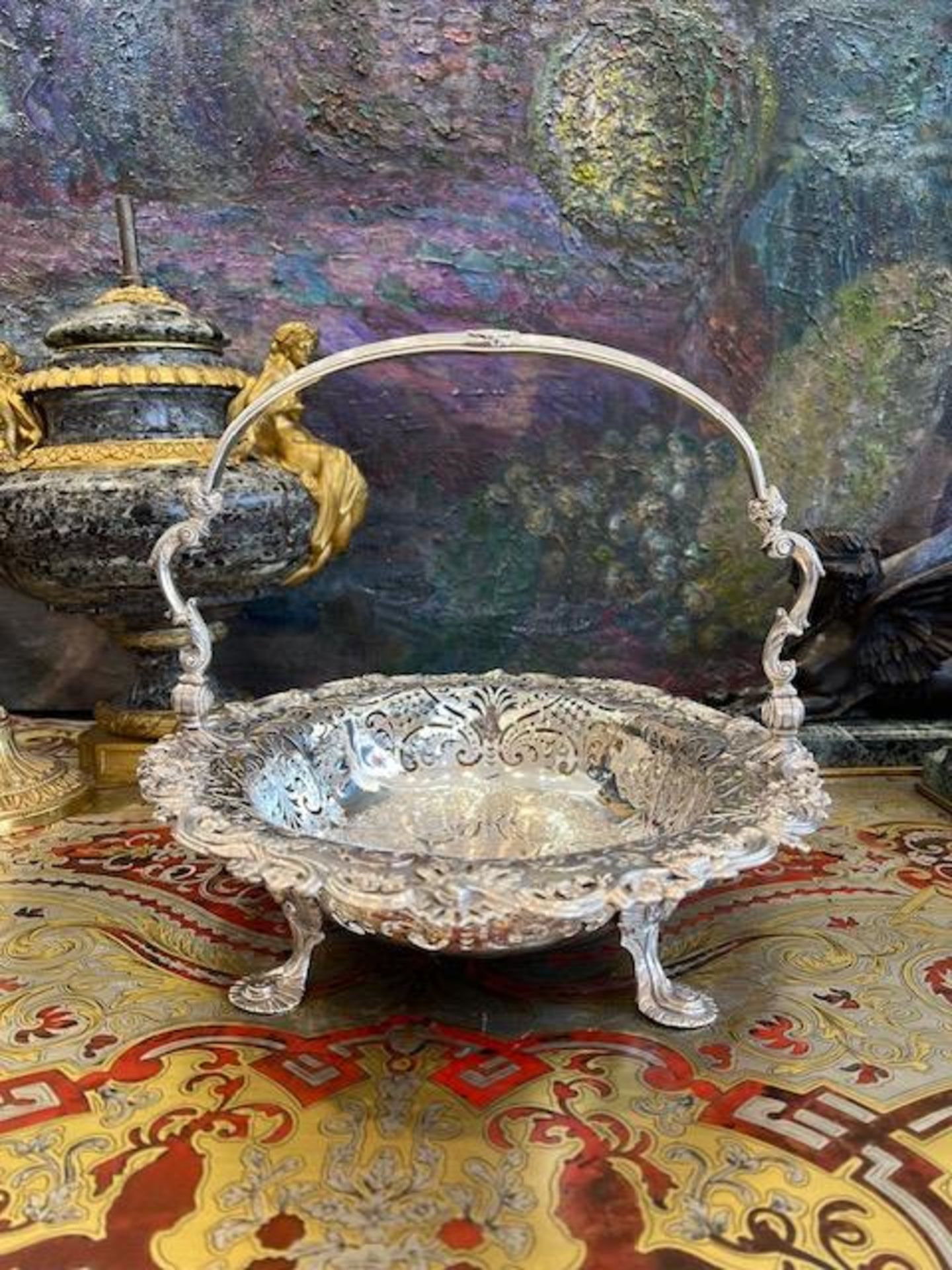 A MAGNIFICENT MID 18TH CENTURY STERLING SILVER GEORGIAN CAKE BASKET, LONDON, 1745 - Image 8 of 24