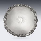 A FINE MID 18TH CENTURY STERLING SILVER SALVER, LONDON, C. 1760