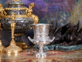 A WILLIAM IV STERLING SILVER CUP OF SAILING THEME, LONDON, 1834