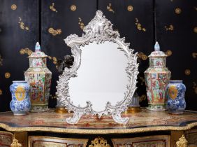 A SILVER TOILETTE MIRROR, AUSTRIAN, EARLY 20TH CENTURY