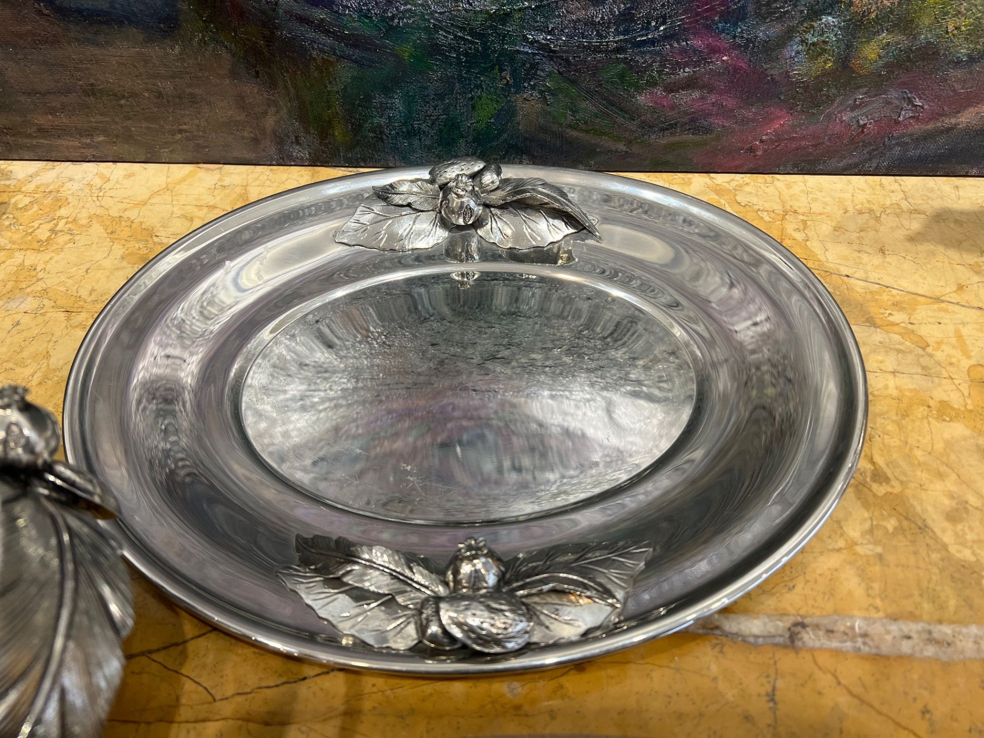 AN ITALIAN SILVER PLATED TUREEN AND STAND IN THE STYLE OF BUCCELLATI - Image 8 of 8