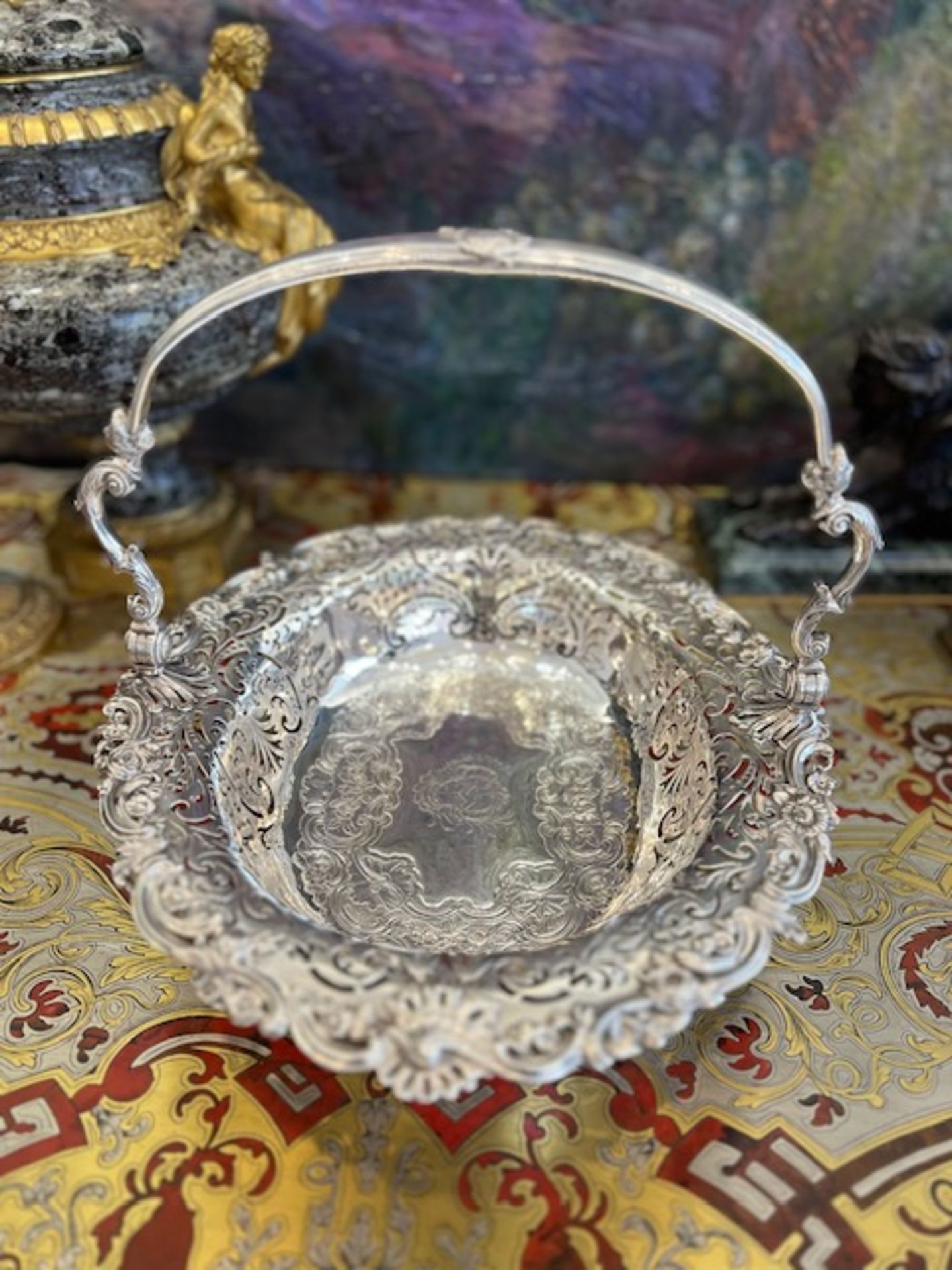 A MAGNIFICENT MID 18TH CENTURY STERLING SILVER GEORGIAN CAKE BASKET, LONDON, 1745 - Image 16 of 24