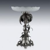 A 19TH CENTURY SOLID SILVER CENTREPIECE C. 1880