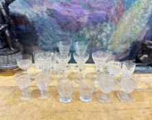 A COLLECTION OF EARLY 20TH CENTURY AND LATER CUT GLASS AND CRYSTAL DRINKING GLASSES