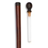 A LATE 19TH CENTURY NOVELTY WALKING CANE WITH CONCEALED GLASS TUBE