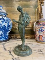 A LATE 19TH CENTURY NEAPOLITAN BRONZE OF NARCISSUS AFTER THE ANTIQUE