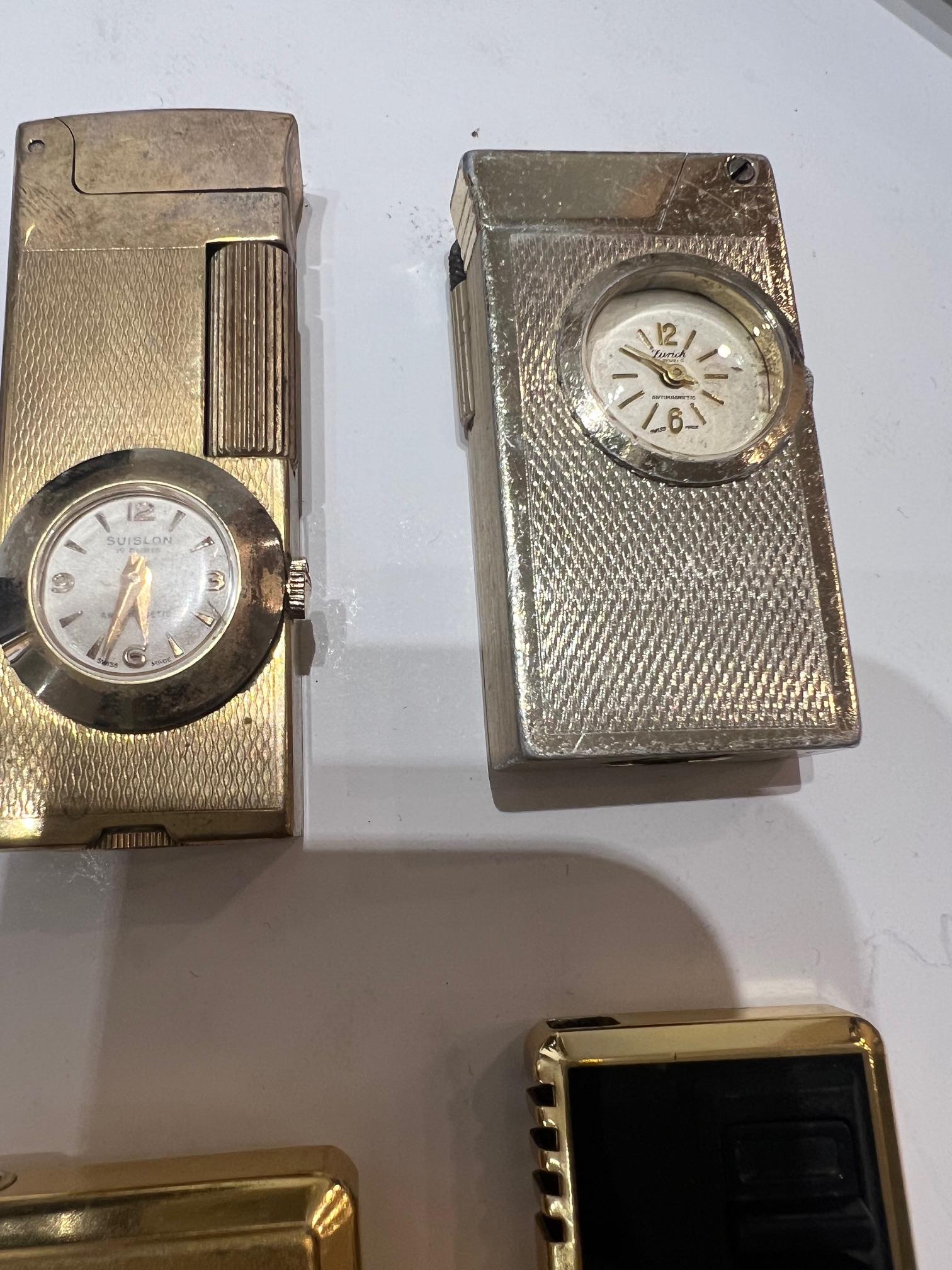 TEN NOVELTY LIGHTERS, FIVE WITH WATCH MOVEMENTS - Image 7 of 9