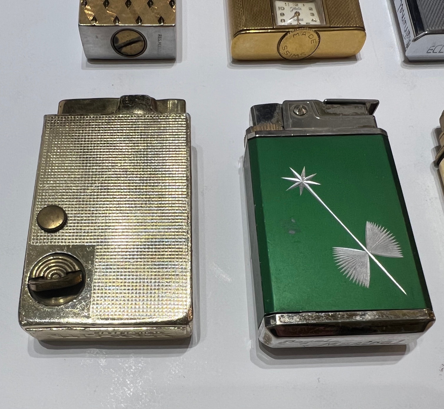 TEN NOVELTY LIGHTERS, FIVE WITH WATCH MOVEMENTS - Image 3 of 9