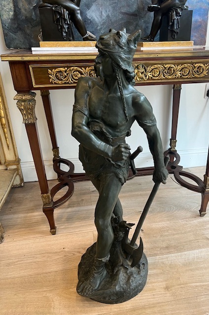 EDOUARD DROUOT (FRENCH: 1859-1945): A LARGE BRONZE FIGURE OF A VIKING WARRIOR - Image 2 of 13