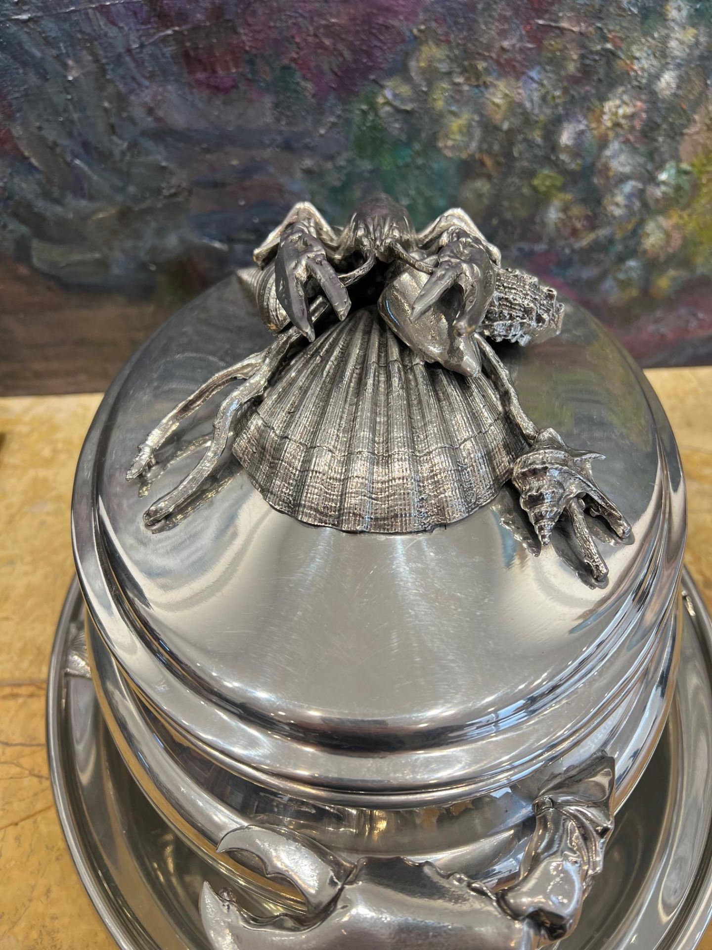 A LARGE ITALIAN SILVER PLATED LOBSTER TUREEN IN THE STYLE OF BUCCELLATI - Image 10 of 11