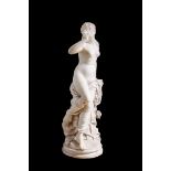 HIPPOLYTE FRANÇOIS MOREAU (FRENCH, 1832–1927): A LARGE MARBLE FIGURE OF A NYMPH