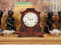 A 19TH CENTURY MAHOGANY FUSEE BRACKET CLOCK WITH PULL REPEAT