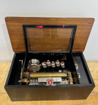 A RARE 19TH CENTURY SWISS MUSIC BOX WITH BELLS AND DRUM