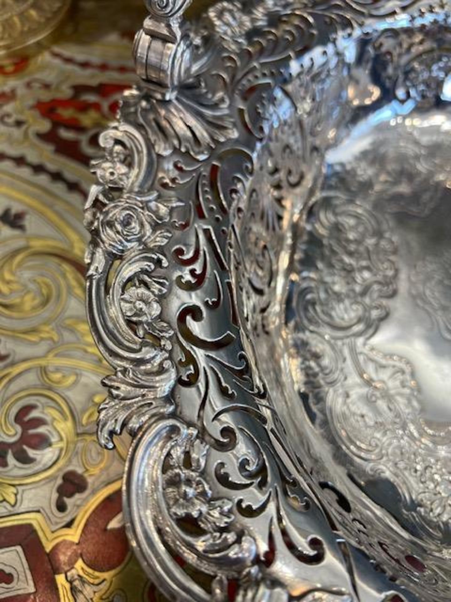 A MAGNIFICENT MID 18TH CENTURY STERLING SILVER GEORGIAN CAKE BASKET, LONDON, 1745 - Image 22 of 24