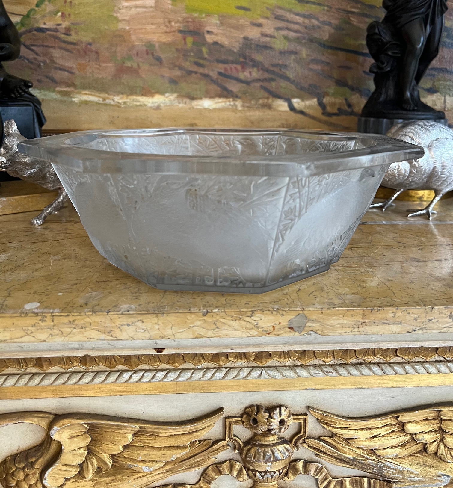 LALIQUE: A FROSTED AND CLEAR GLASS 'CAILLE PERDIX' BOWL - Image 9 of 10