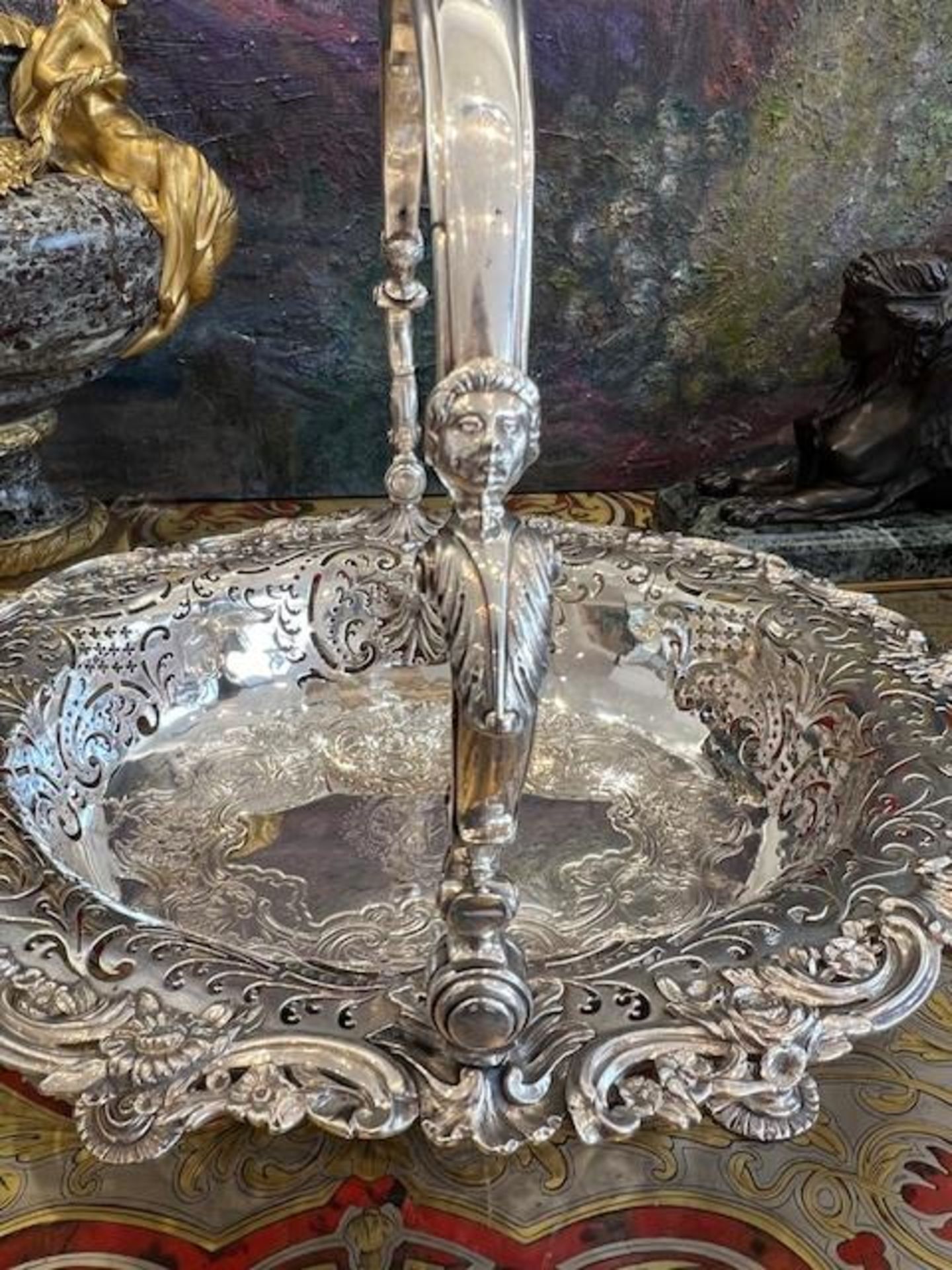 A MAGNIFICENT MID 18TH CENTURY STERLING SILVER GEORGIAN CAKE BASKET, LONDON, 1745 - Image 20 of 24