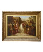 A LARGE 19TH CENTURY PAINTING OF 'CHRIST LEAVING THE PRAETORIUM' 1893