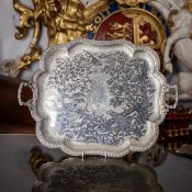 A FINE SILVER AND NIELLO SERVING TRAY, FRENCH, C. 1870