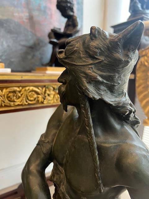 EDOUARD DROUOT (FRENCH: 1859-1945): A LARGE BRONZE FIGURE OF A VIKING WARRIOR - Image 3 of 13