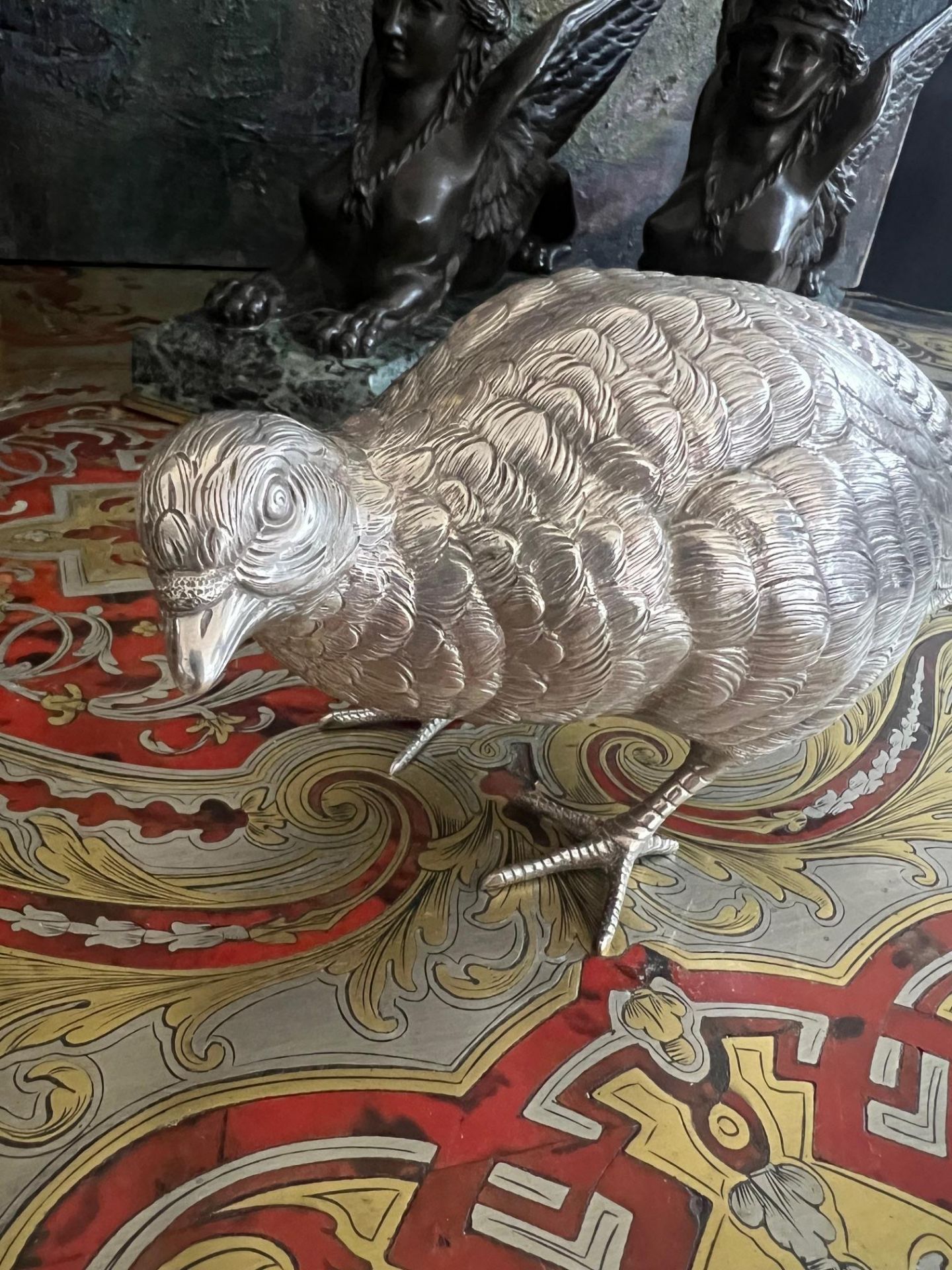 A LATE 19TH / EARLY 20TH CENTURY GERMAN SILVER MODEL OF A GROUSE - Image 4 of 4