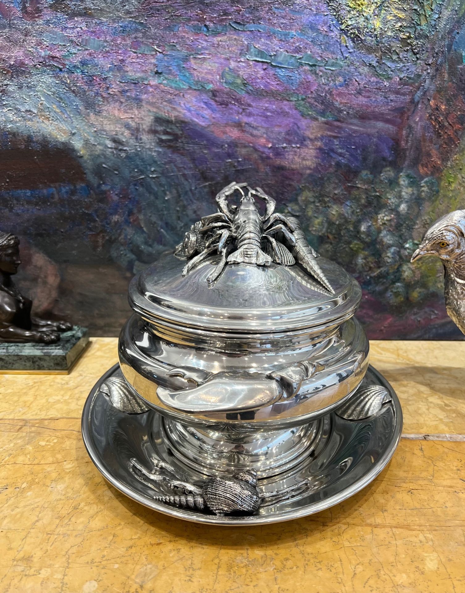 A LARGE ITALIAN SILVER PLATED SOUP TUREEN IN THE STYLE OF BUCCELLATI - Image 2 of 11
