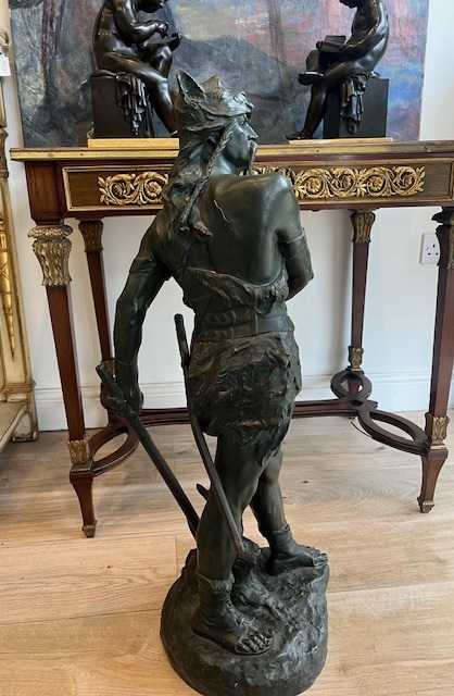 EDOUARD DROUOT (FRENCH: 1859-1945): A LARGE BRONZE FIGURE OF A VIKING WARRIOR - Image 8 of 13