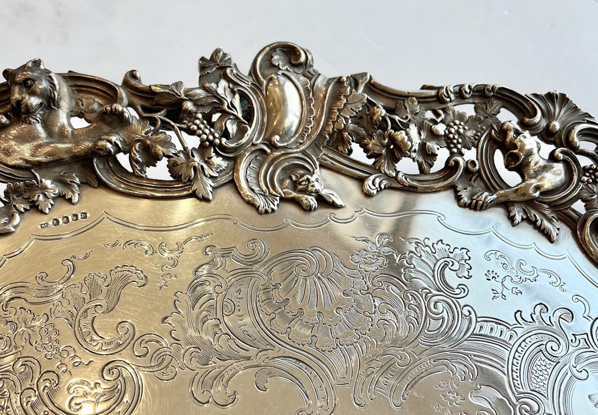 A MASSIVE STERLING SILVER SALVER BY ROBERT W. SMITH OF DUBLIN , 1846 - Image 10 of 21