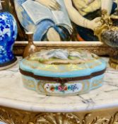 A LARGE SEVRES STYLE PORCELAIN CASKET SIGNED 'J. PERROT'