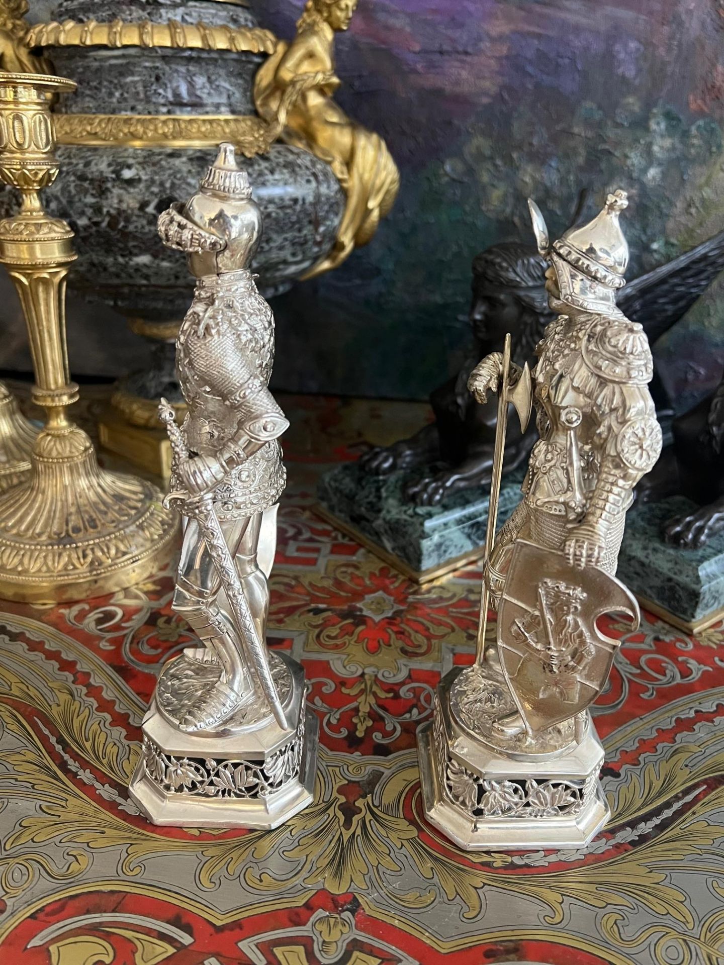 A PAIR OF SILVER FIGURES OF KNIGHTS, EARLY 20TH CENTURY, GERMAN - Image 5 of 7