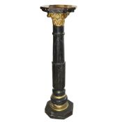 A LATE 19TH CENTURY BLACK MARBLE AND ORMOLU MOUNTED PEDESTAL