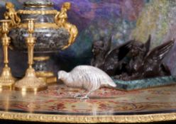 A LATE 19TH / EARLY 20TH CENTURY GERMAN SILVER MODEL OF A GROUSE