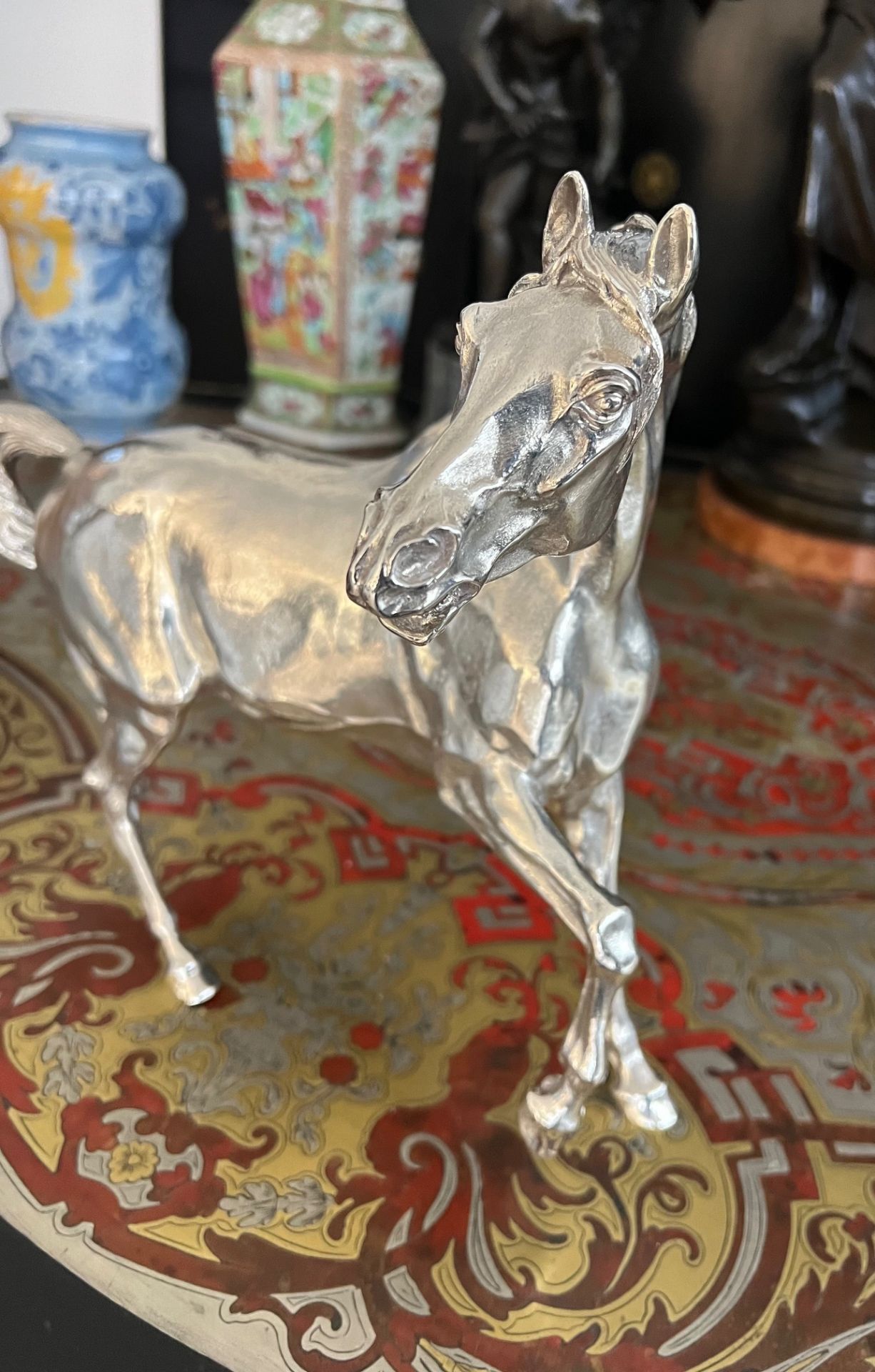 A STERLING SILVER MODEL OF A HORSE, AFTER PIERRE-JULES MENE, LONDON, 1979 - Image 4 of 6