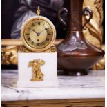 A FINE EARLY 19TH CENTURY MARBLE AND ORMOLU CLOCK SIGNED RIGBY, CHARING CROSS, LONDON
