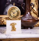 A FINE EARLY 19TH CENTURY MARBLE AND ORMOLU CLOCK SIGNED RIGBY, CHARING CROSS, LONDON