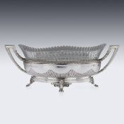 BOLIN: AN EARLY 20TH CENTURY SOLID SILVER AND GLASS JARDINIERE, 1910
