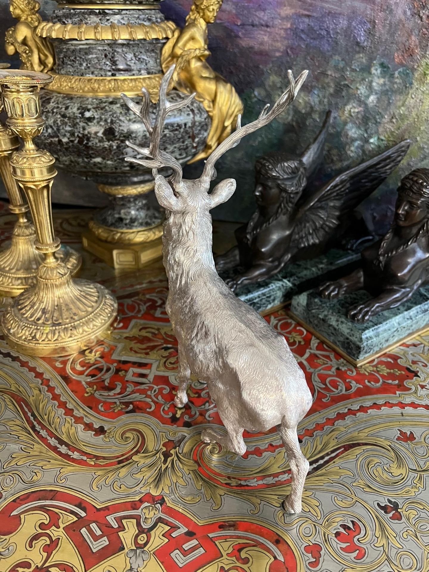 A FINE STERLING SILVER MODEL OF A STAG BY C.J. VANDER - Image 8 of 9