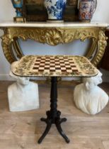 A REGENCY PAINTED MAHOGANY GAMES TABLE