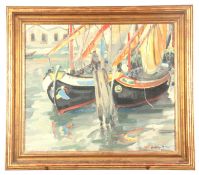 MIHALY ERDELYI (HUNGARIAN, 1894-1972): FISHING BOATS AT CHIOGGIA, VENICE