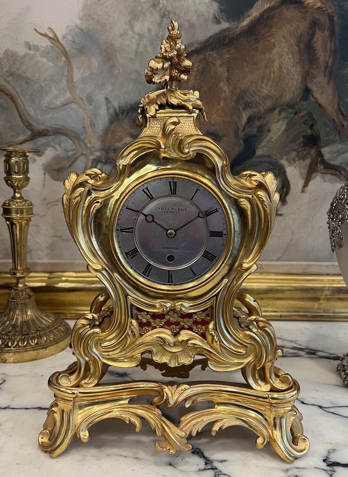 A FINE EARLY 19TH CENTURY REGENCY GILT BRONZE CLOCK BY JAMES MURRAY, CORNHILL, LONDON - Image 3 of 7