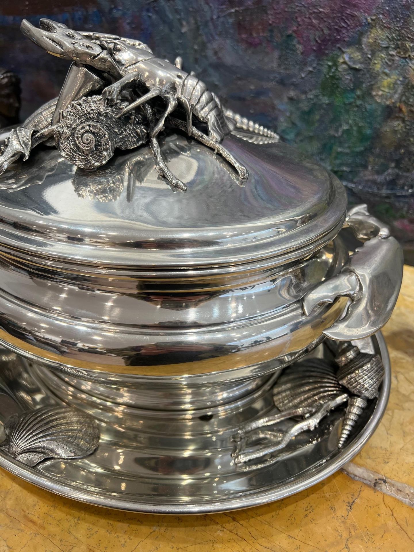 A LARGE ITALIAN SILVER PLATED SOUP TUREEN IN THE STYLE OF BUCCELLATI - Image 3 of 11