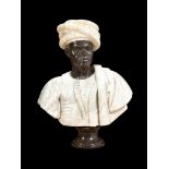 AFTER CHARLES CORDIER (FRENCH, 1827-1905): A LIFE-SIZE MARBLE BUST 'MAN FROM SUDAN'