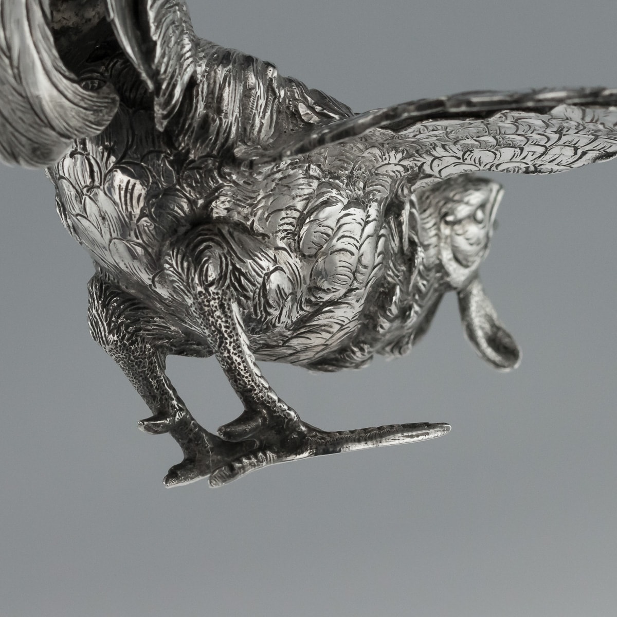 A PAIR OF GERMAN SILVER TABLE ORNAMENTS MODELLED AS FIGHTING COCKERELS - Image 21 of 41