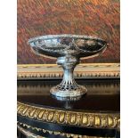 A FINE LATE 19TH CENTURY FRENCH SILVER PEDESTAL BOWL AND STAND C. 1900