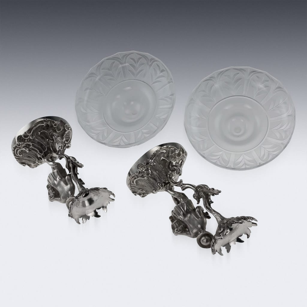A PAIR OF 19TH CENTURY STERLING SILVER FIGURAL COMPORTS, C & G FOX C.1852 - Image 6 of 14